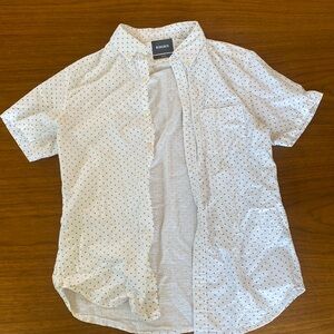 Bonobos men’s white and blue polka dot short sleeve button down